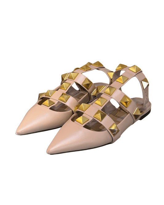 BALLERINE VALENTINO ROMAN STUD NUDE CON BORCHIE Nr 40