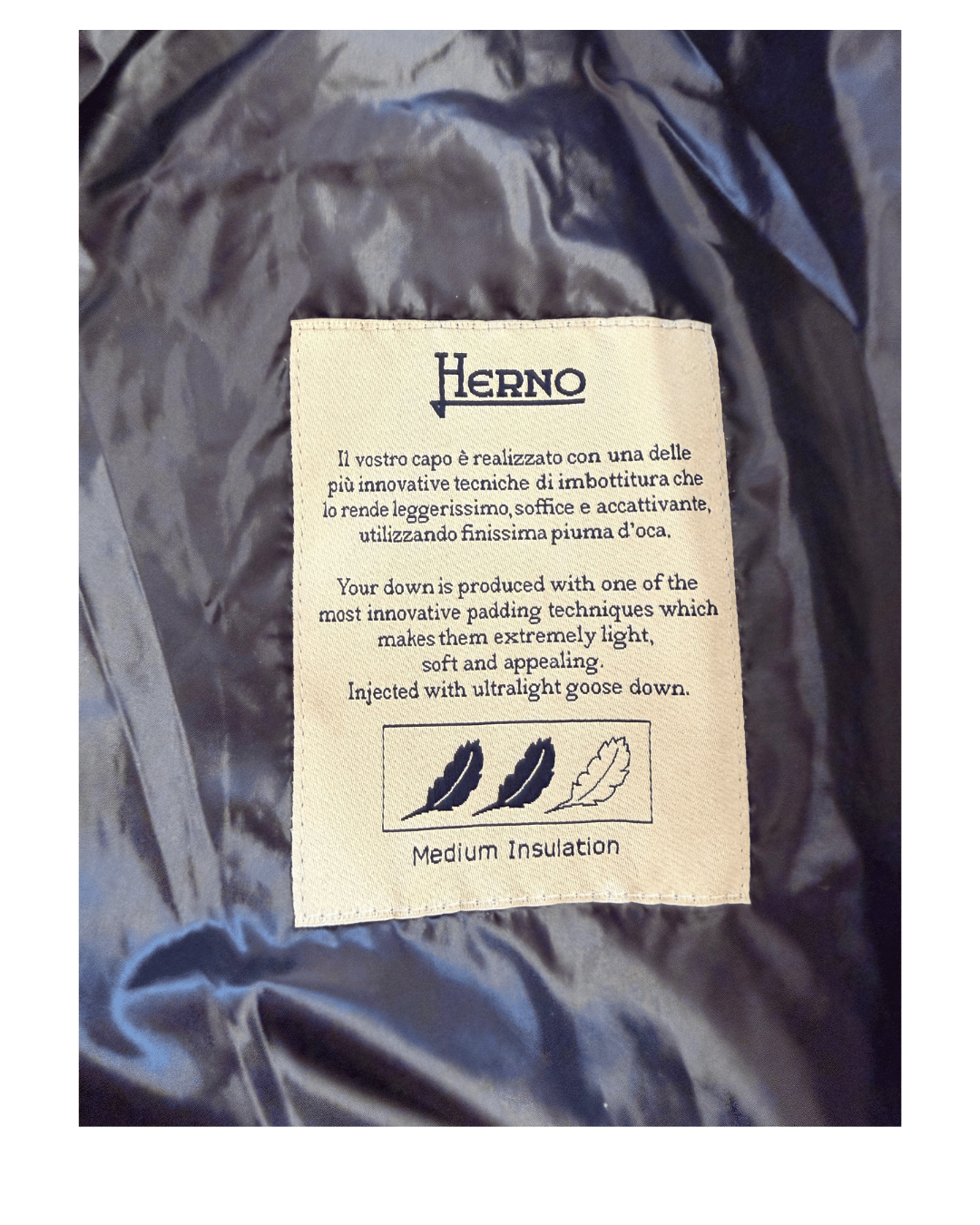 PIUMINO SMANICATO HERNO BLU NOTTE