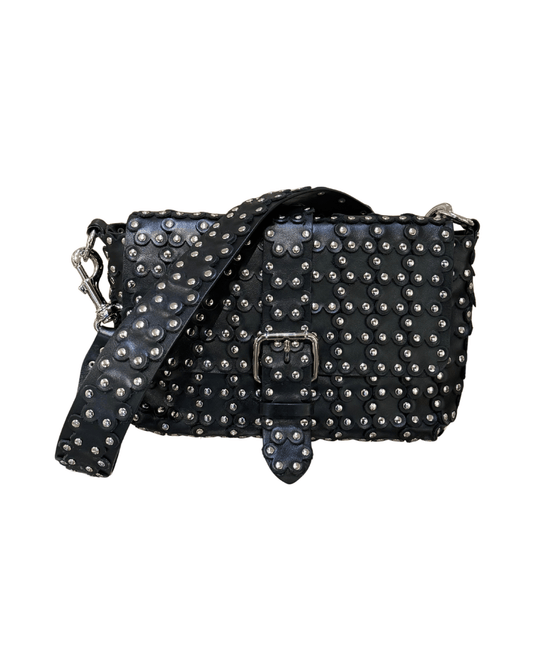 BORSA RED VALENTINO NERA CON BORCHIE