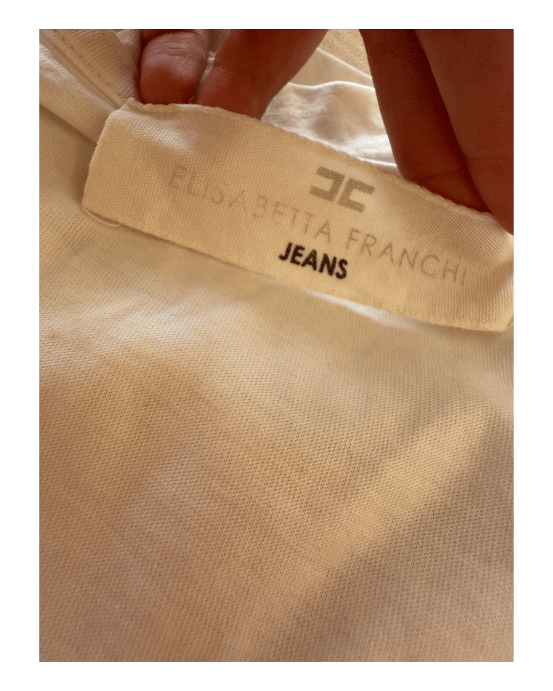TSHIRT ELISABETTA FRANCHI BIANCA STAMPA DECOLLETE Tg 44