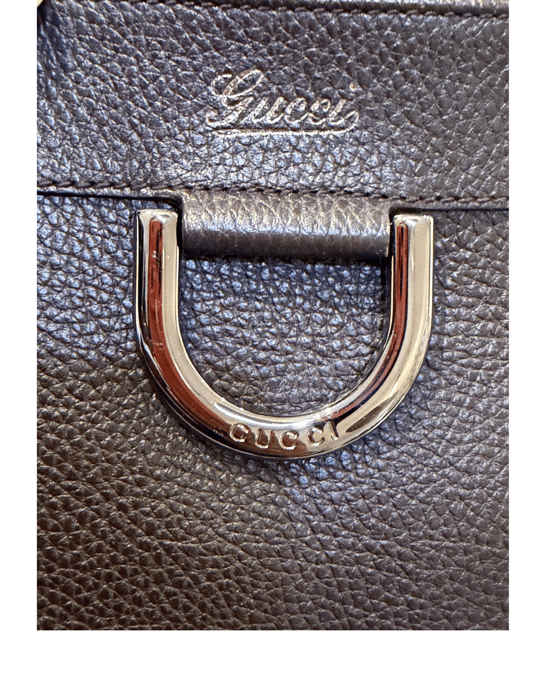 SHOPPER GUCCI ABBEY D-RING TESTA DI MORO PELLE