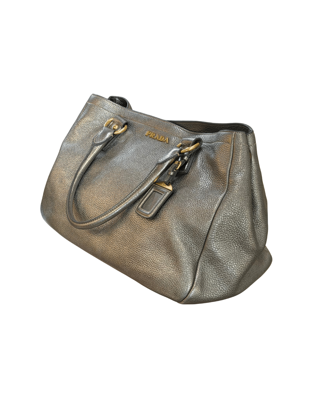 PRADA PELLE METALIZZATA GRIGIA