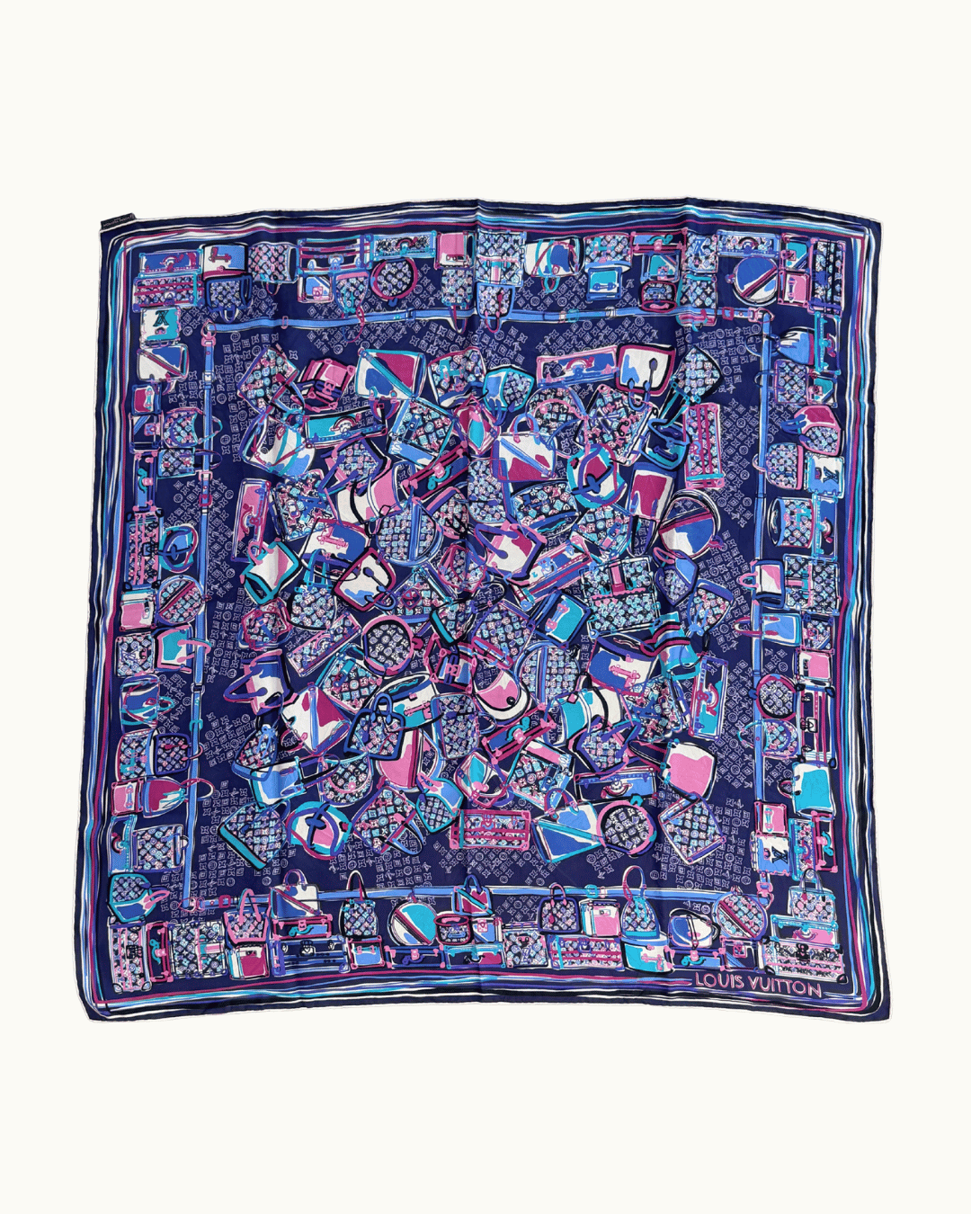 FOULARD LOUIS VUITTON TONI VIOLA E BLU