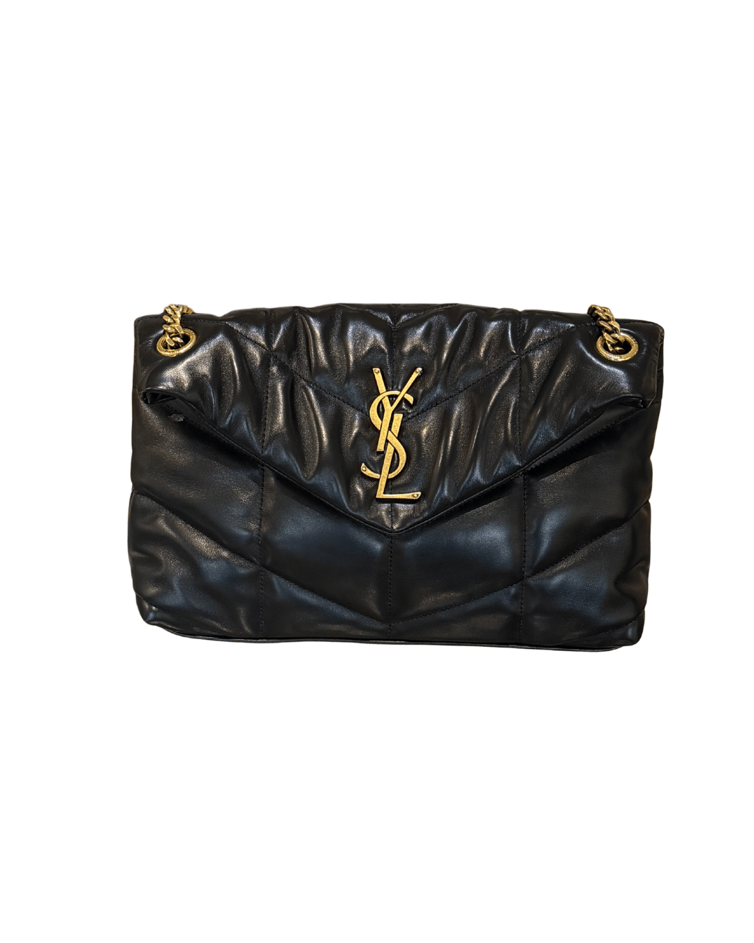 PUFFER SMALL YSL NERA CON HARDWARE DORATO