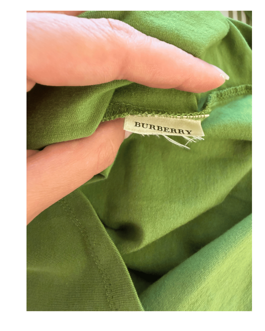 MAGLINA BURBERRY VERDE MANICA TRE QUARTI