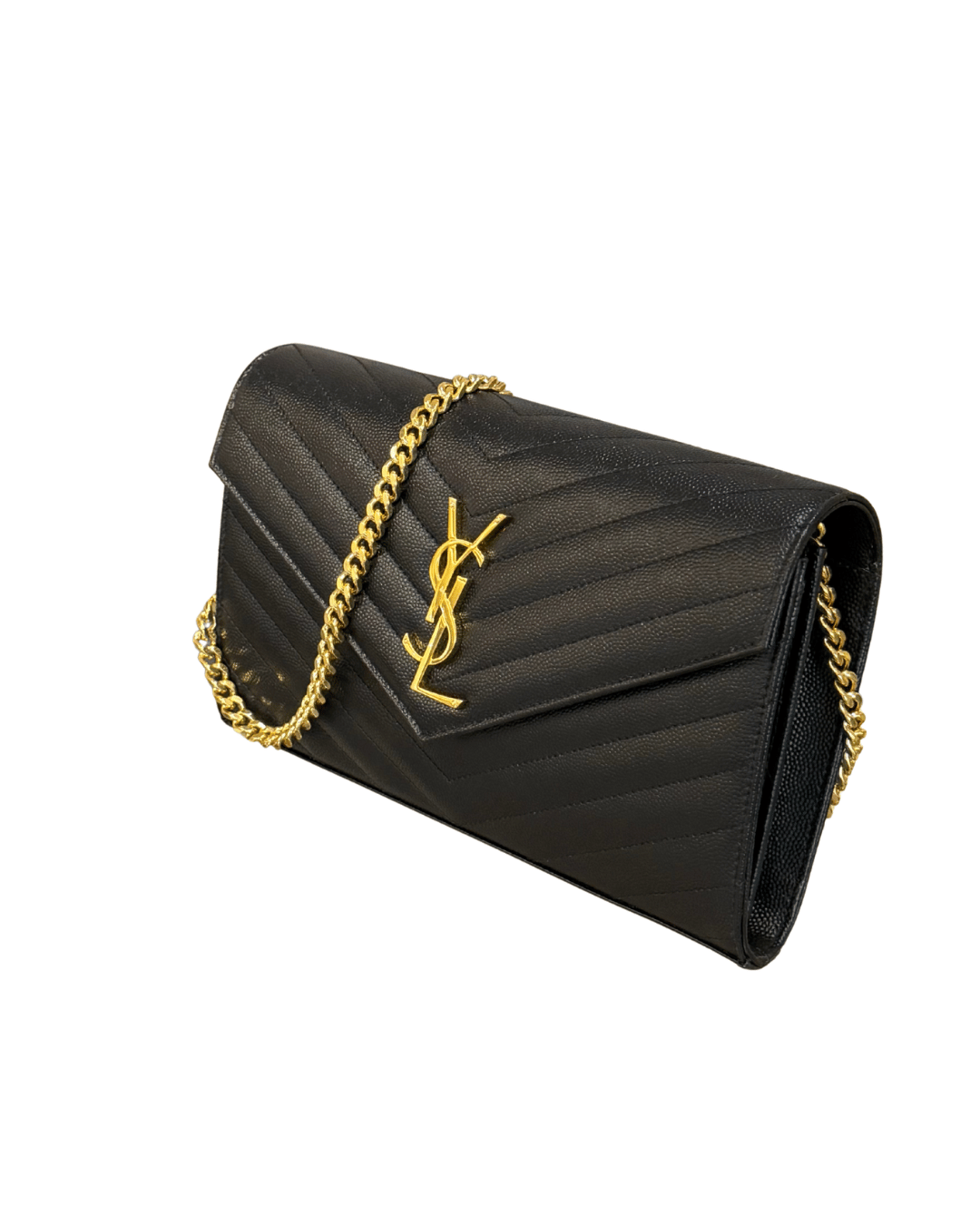 CASSANDRA YSL PELLE NERA HARDWARE DORATO