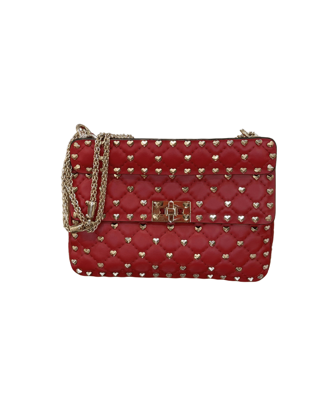 VALENTINO SPIKE MEDIA ROSSA BORCHIE CUORE