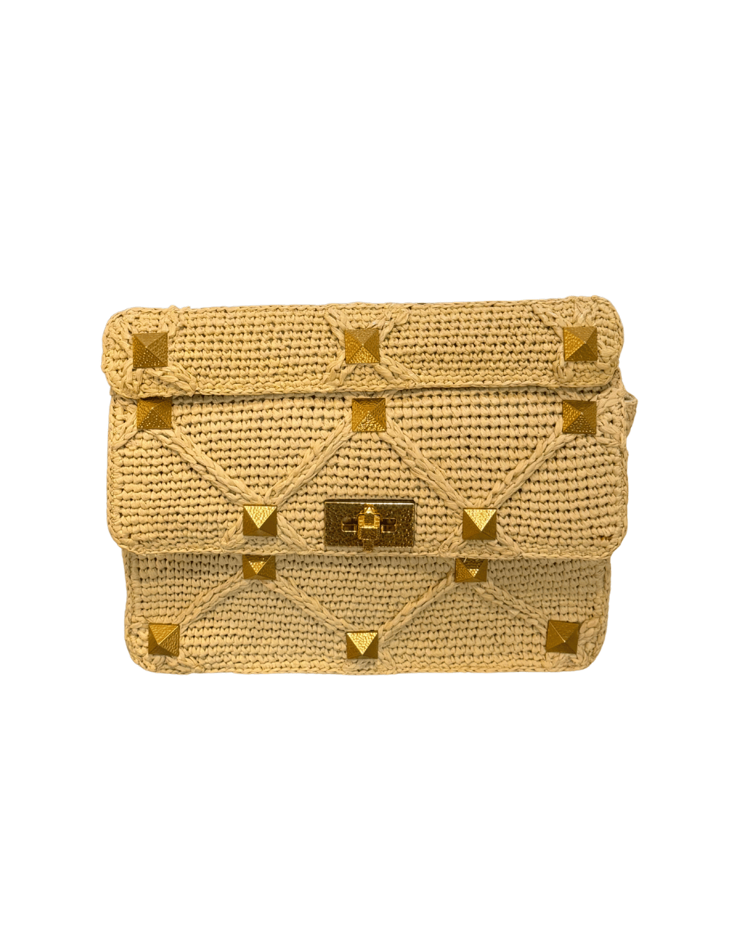 VALENTINO ROMAN STUD RAFFIA CON TRACOLLA MULTICOLOR