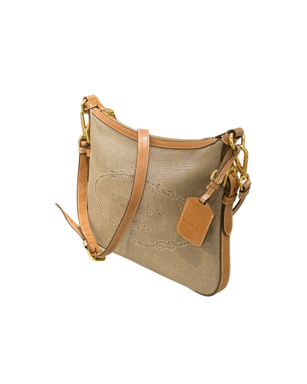 BORSA PRADA TRACOLLA TESSUTO BEIGE