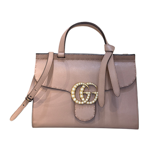 BORSA GUCCI NUDE LOGO PERLE