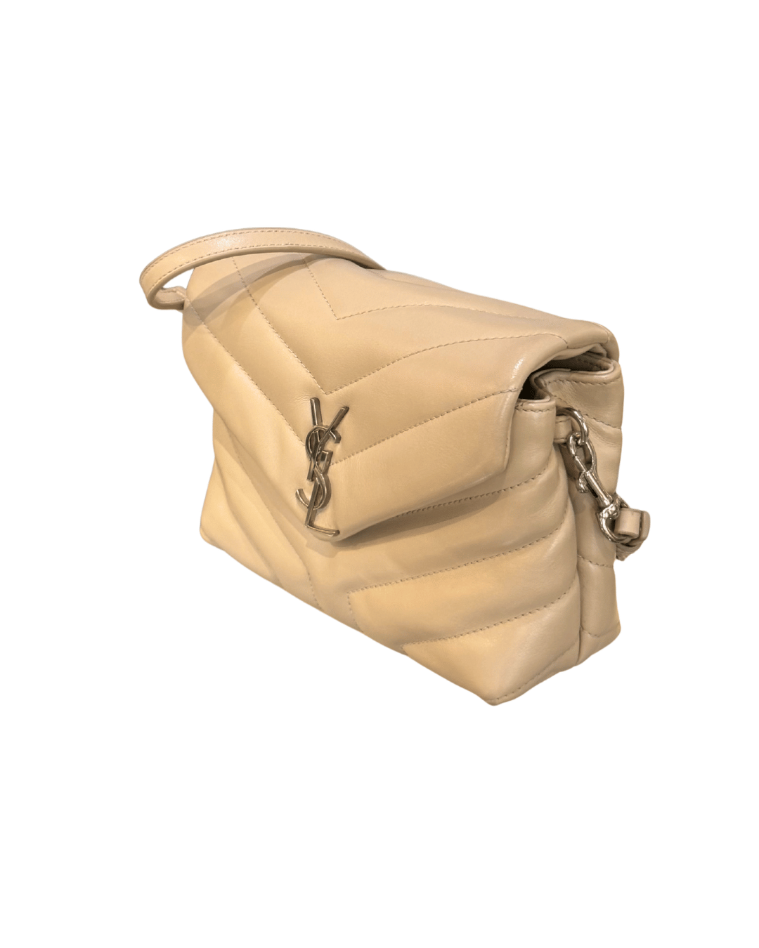 LOULOU TOY YSL BEIGE HARDWARE ARGENTO