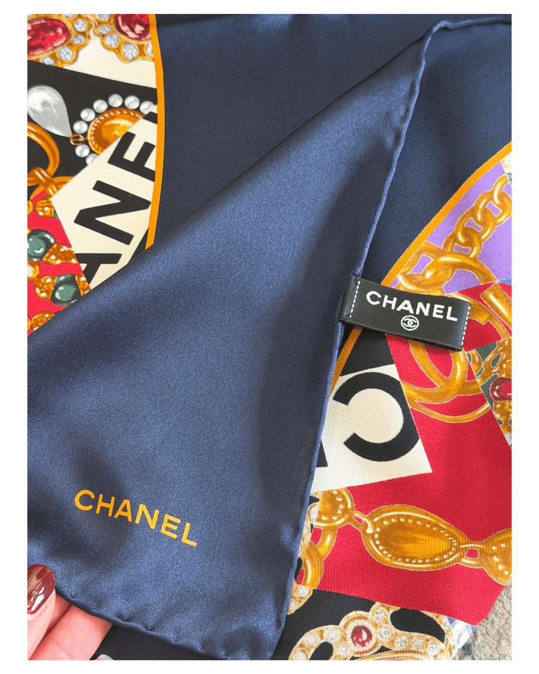 FOULARD CHANEL BLU NAVY logo CC