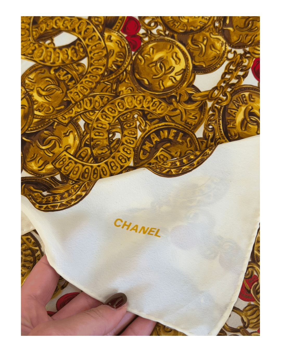 FOULARD CHANEL BIANCO VINTAGE