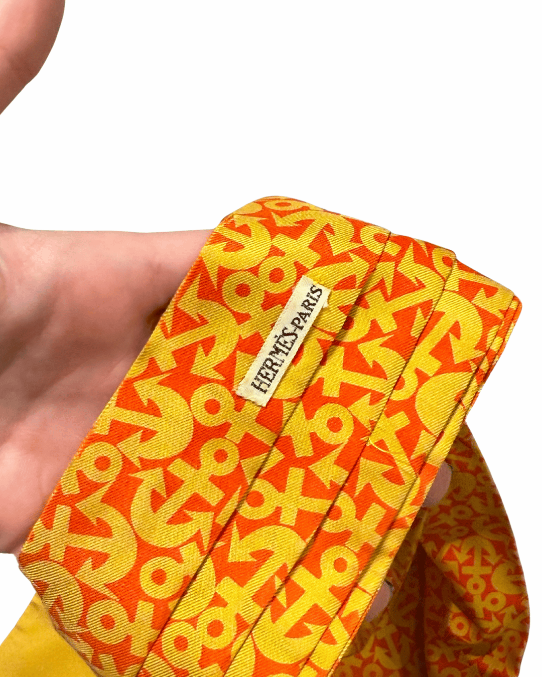 ASCOT HERMES MOTIVO ANCORA GIALLO E ARANCIO