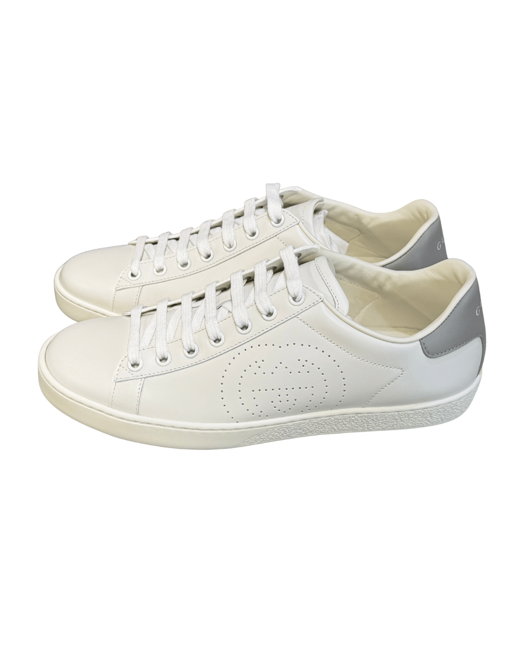 SNEAKERS NUOVE GUCCI ACE BIANCHE INSERTO GRIGIO Nr 37.5