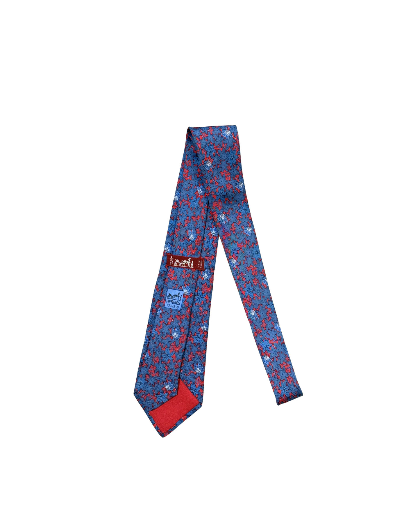 CRAVATTA HERMES BLU E ROSSA