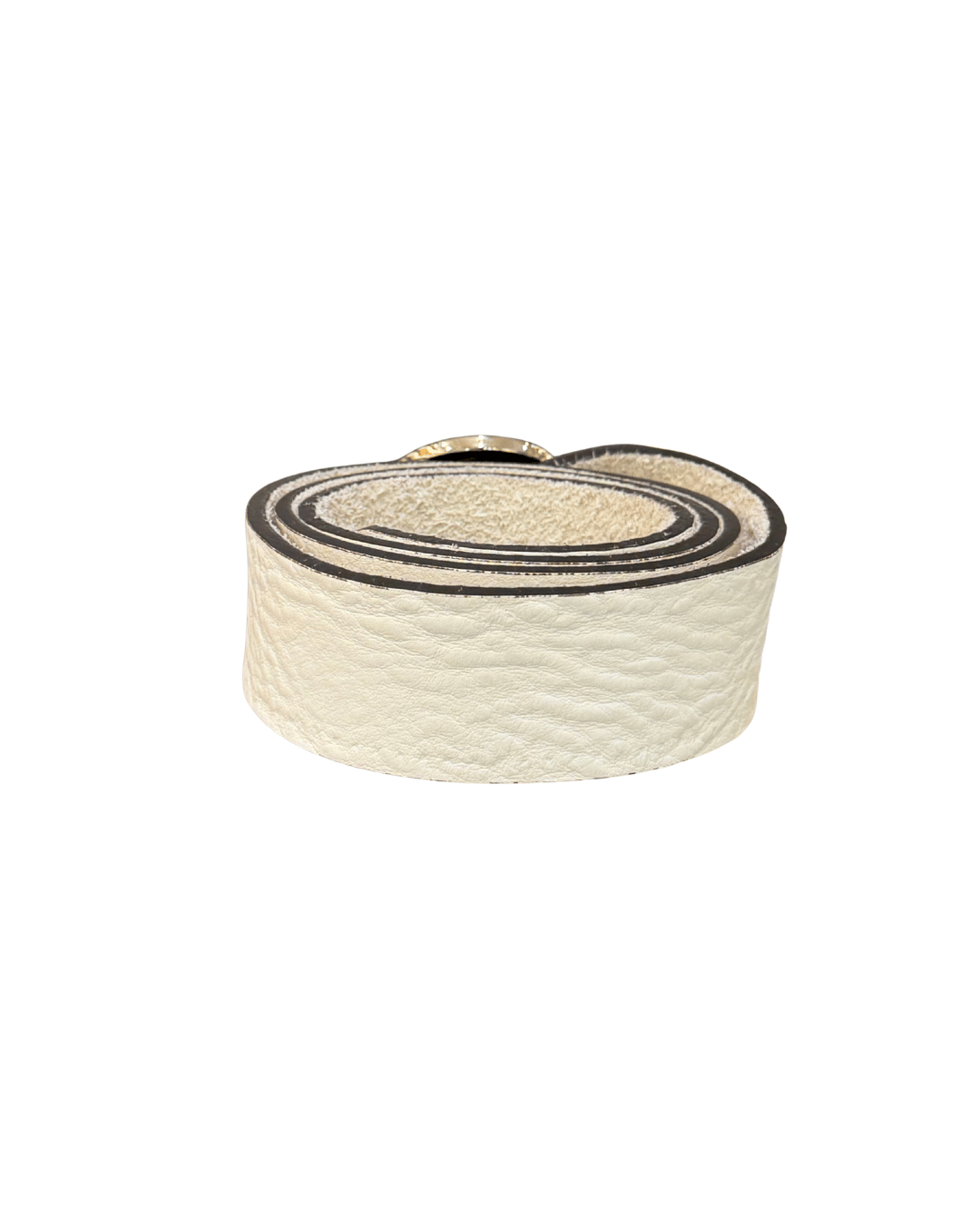 CINTURA GUCCI PELLE BIANCA FIBBIUA CUORE