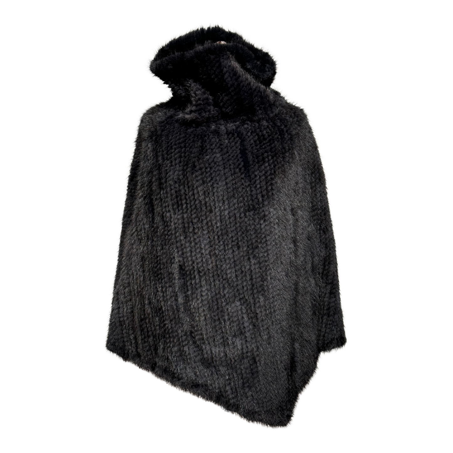 PONCHO VISONE INTRECCIATO