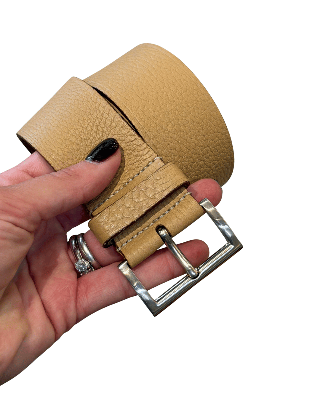 CINTURA PRADA PELLE MARTELLATA BEIGE 80