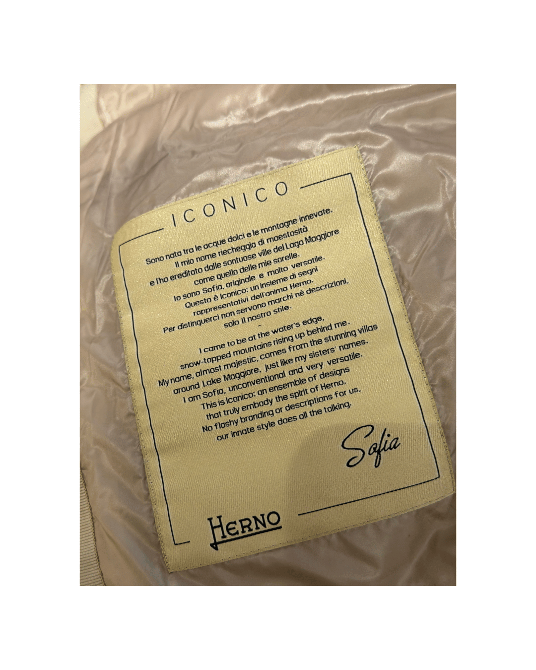 PIUMINO 100 GRAMMI HERNO CHAMPAGNE Tg 40