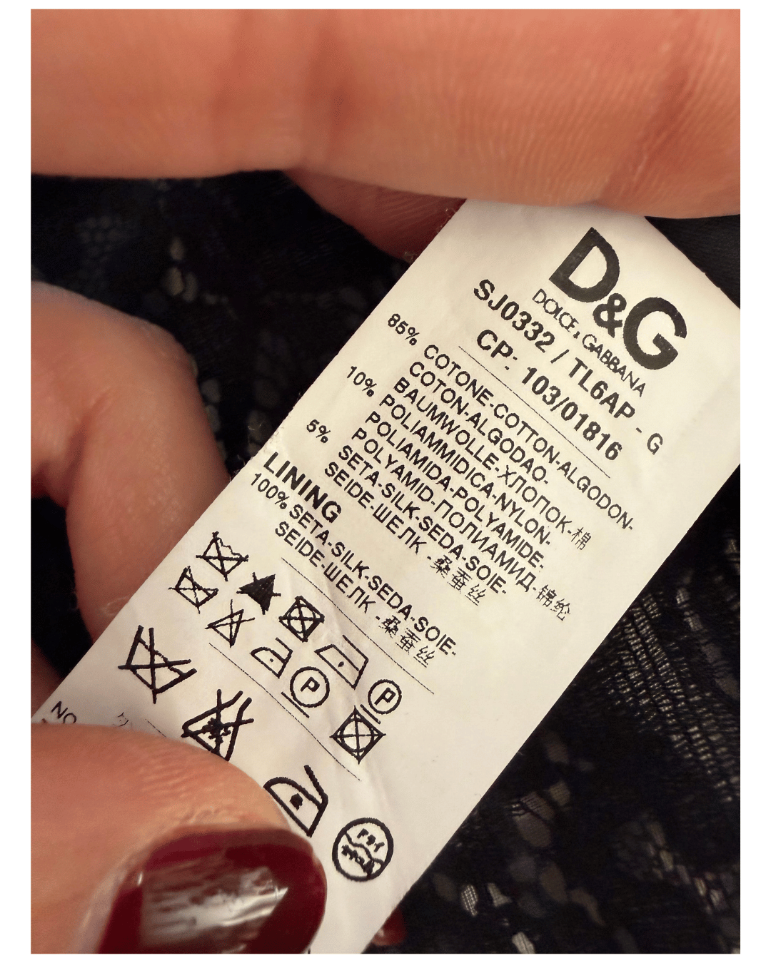 GIACCA D&G NERA PIZZO