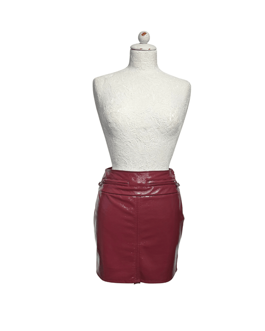 GONNA CORTA SIMILPELLE BORDEAUX ELISABETTA FRANCHI Tg 40