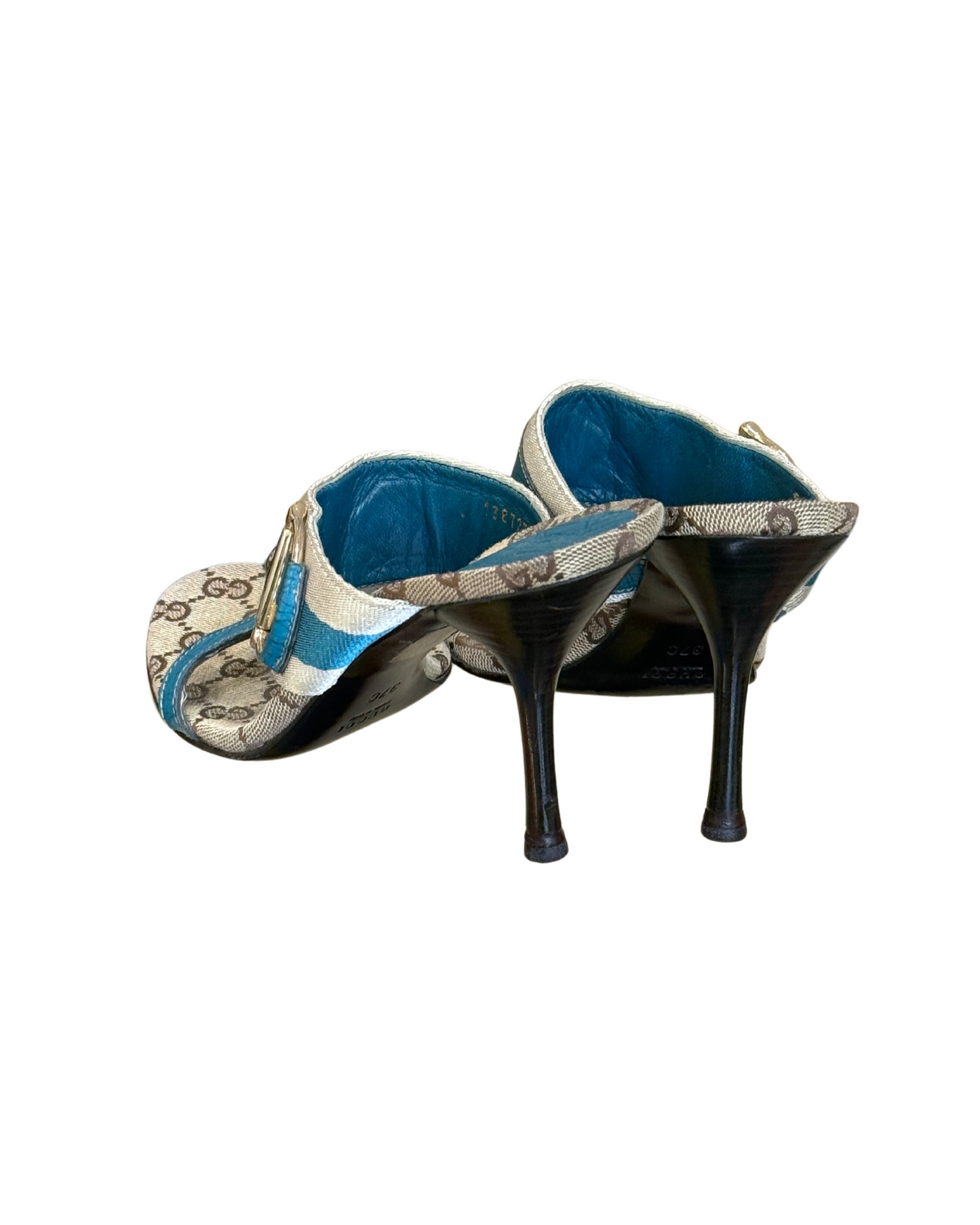SANDALI GUCCI CON RIFINITURE TURCHESI