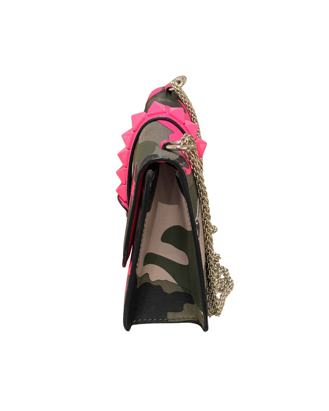 BORSA VALENTINO GLAM LOCK MIMETICA E FUCSIA