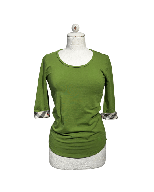 MAGLINA BURBERRY VERDE MANICA TRE QUARTI