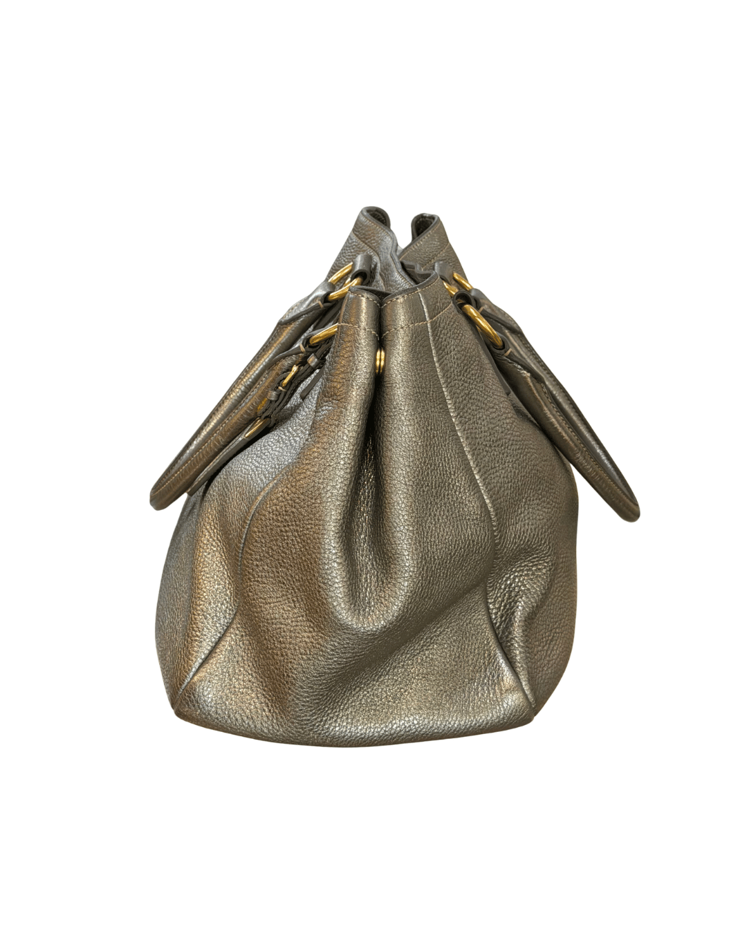 PRADA PELLE METALIZZATA GRIGIA