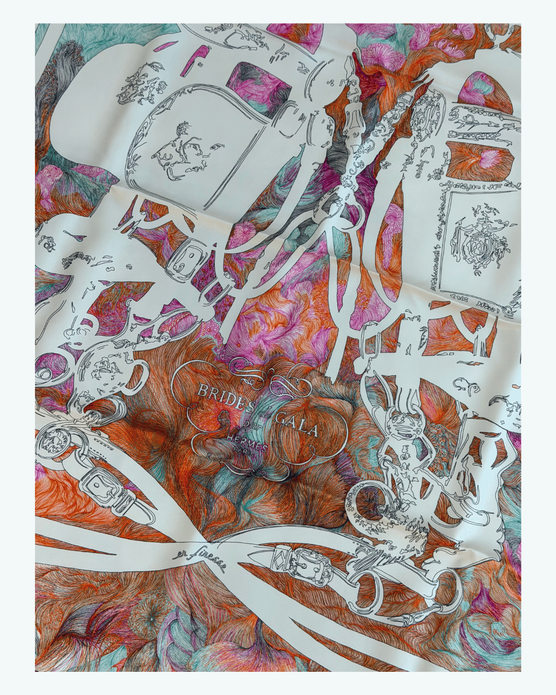 FOULARD HERMES "BRIDES DE GALA EN FINESSE"