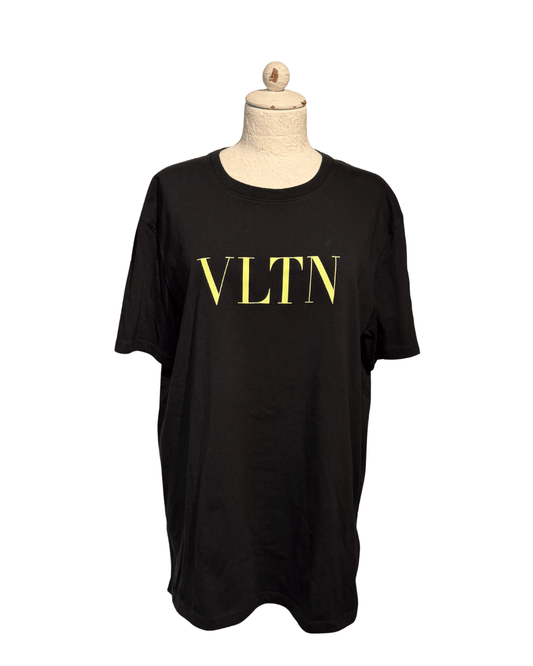 TSHIRT VALENTINO NERA SCRITTA GIALLA Tg XL