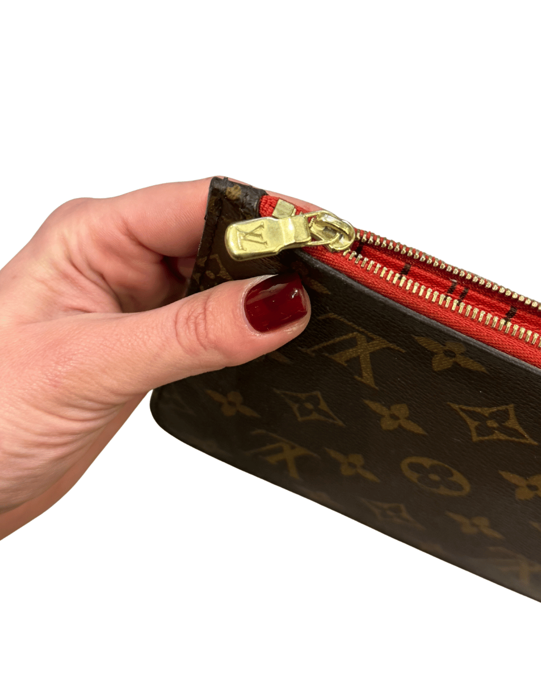 POCHETTE PIATTA LOUIS VUITTON INTERNO PEONIA