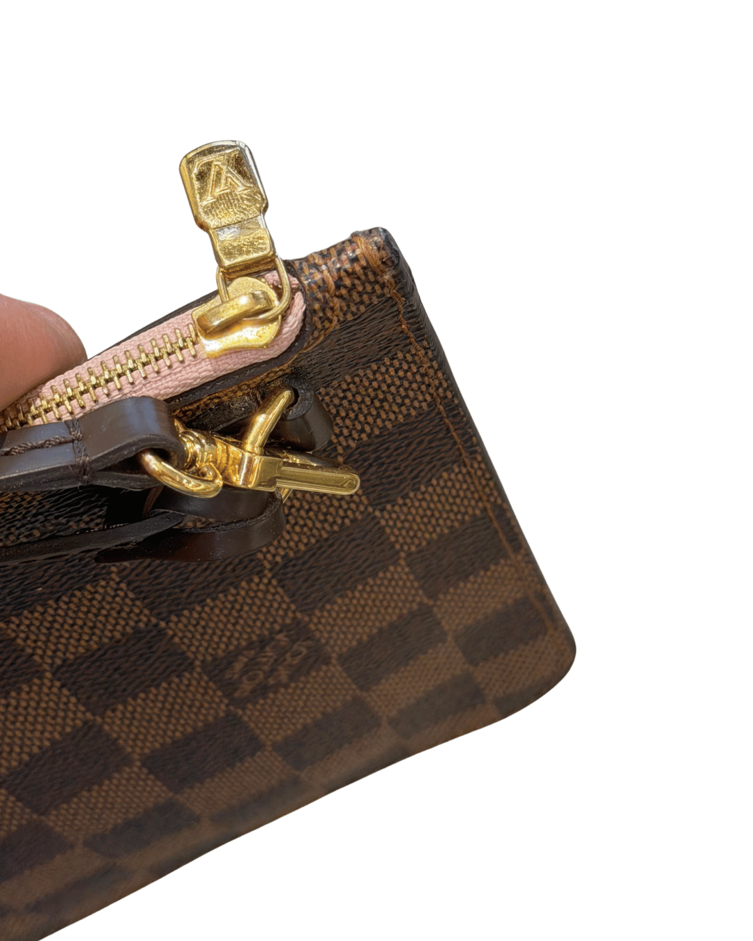 POCHETTE PIATTA DAMIER EBENE INTERNO ROSA BABY