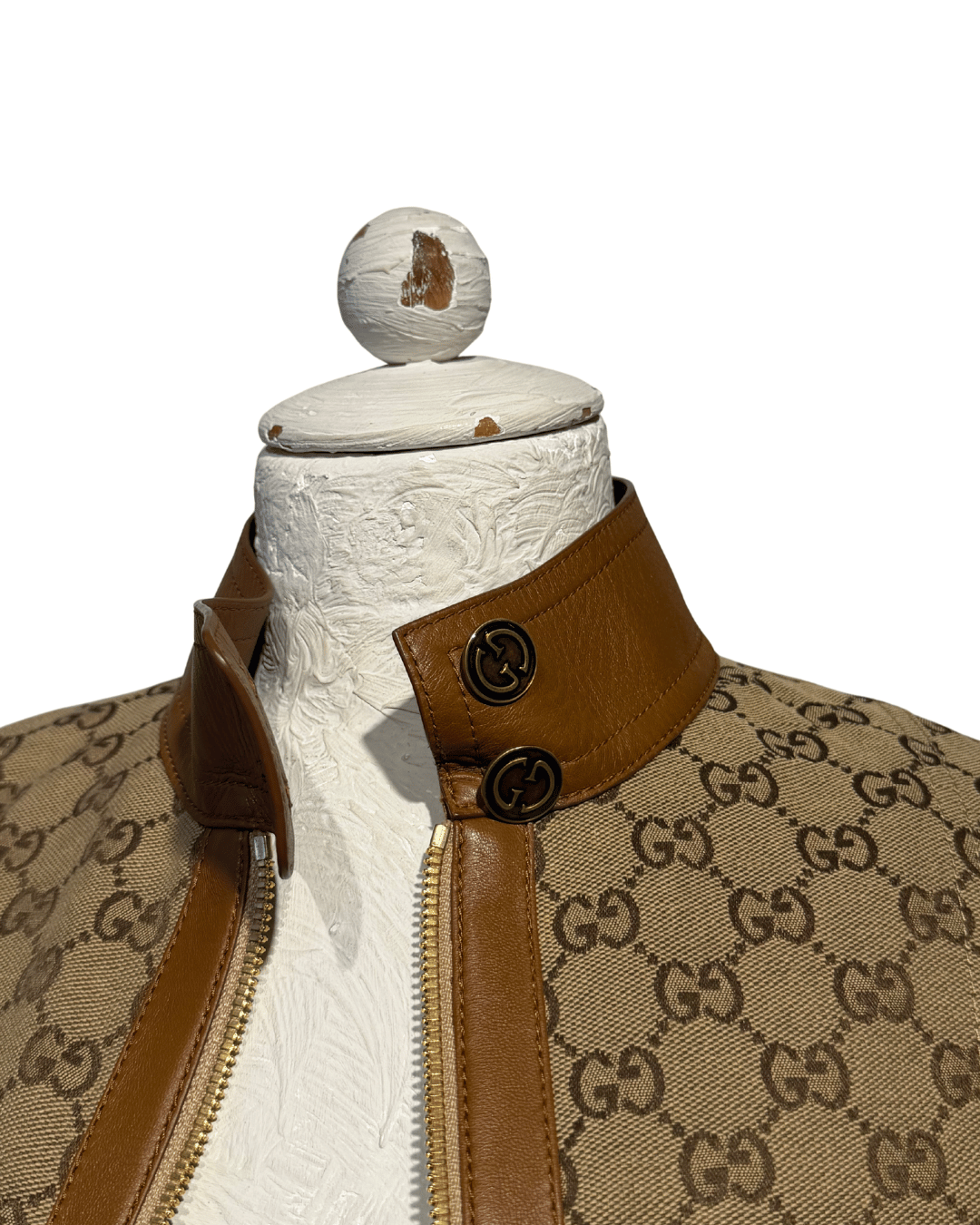 GIACCA GUCCI PELLE E TELA GG Tg 40