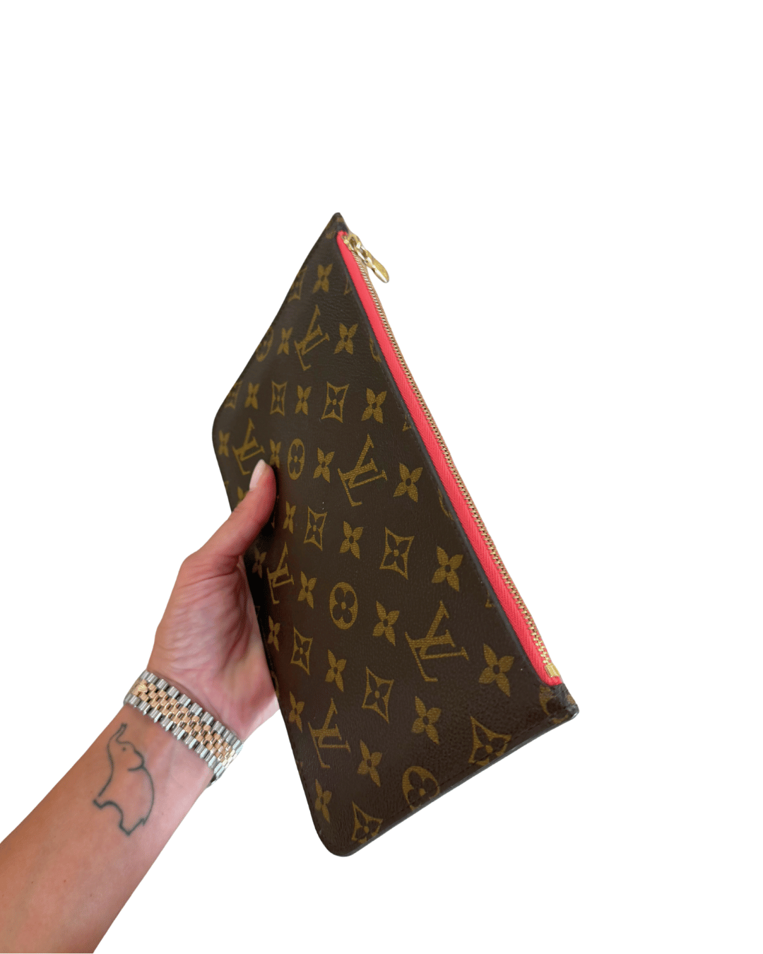 POCHETTE LOUIS VUITTON PIATTA INTERNO ROSA ACCESO