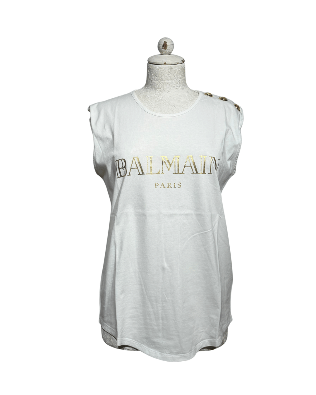 TSHIRT BALMAIN SENZA MANICHE BIANCA Tg 42