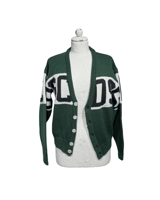 CARDIGAN GCDS VERDE E BIANCO