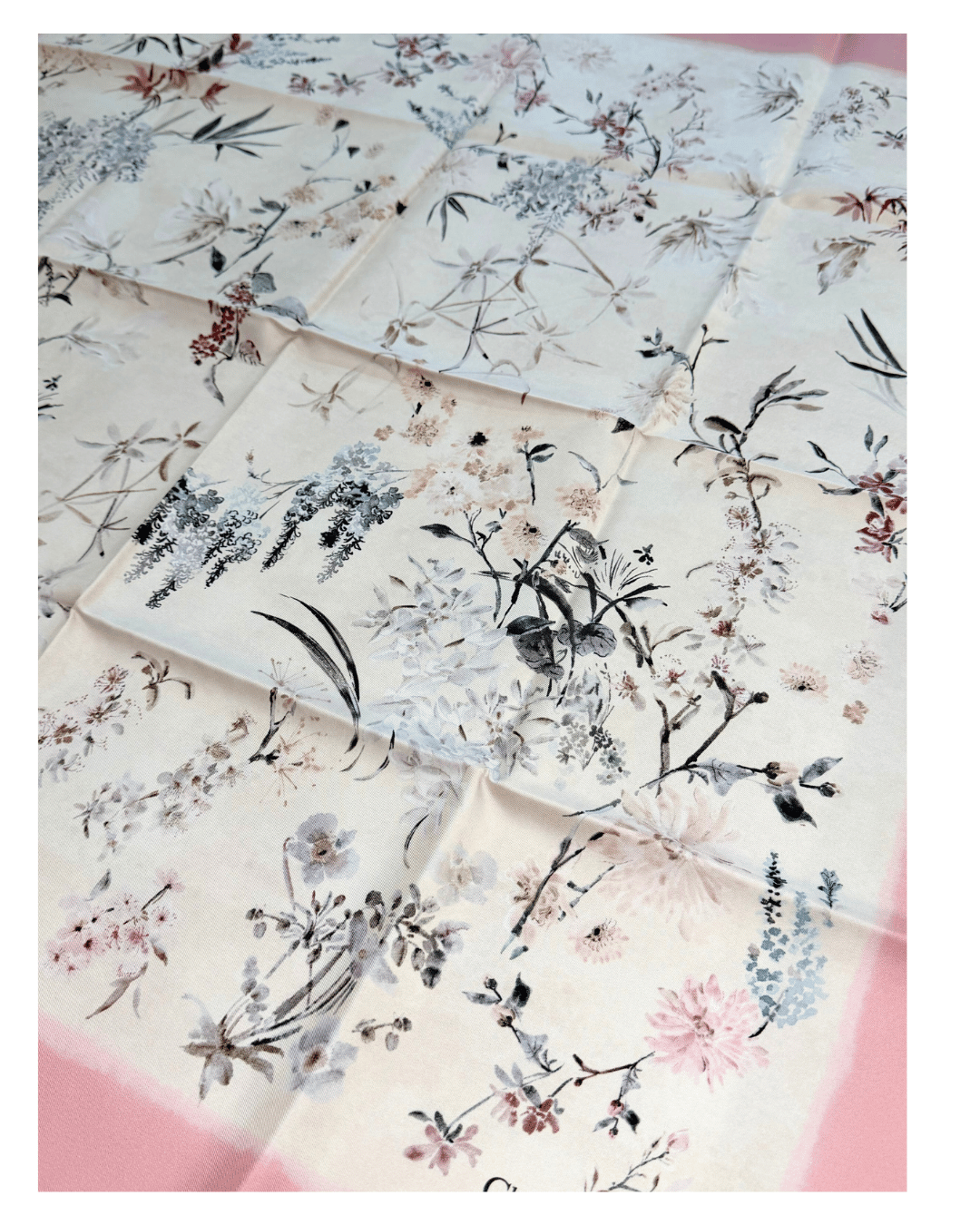 FOULARD DIOR MOTIVO FLOREALE DEGRADE