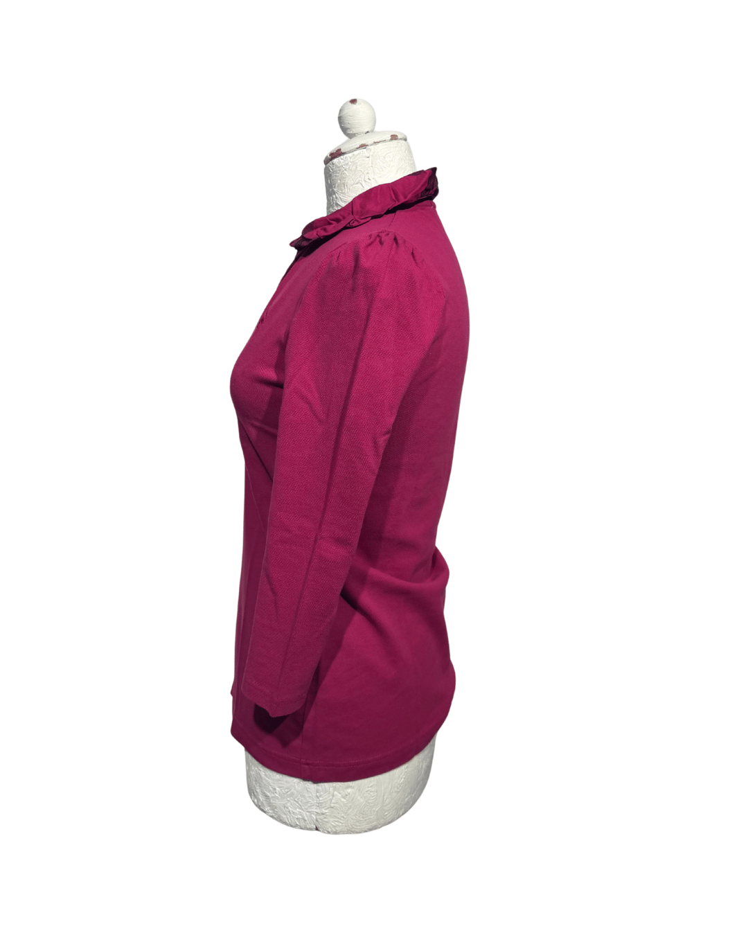 POLO MAGENTA BURBERRY MANICA TRE QUARTI Tx S