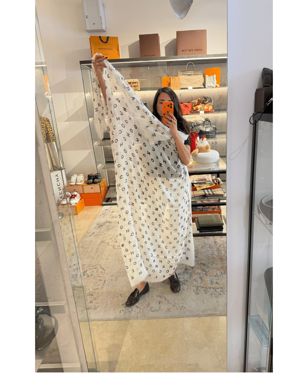 STOLA CHANEL BIANCA E NERA CASHMERE E SETA