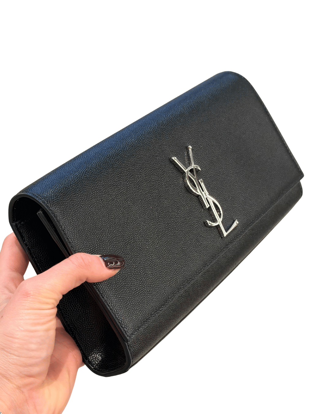 POCHETTE KATE A MANO PELLE NERA YSL