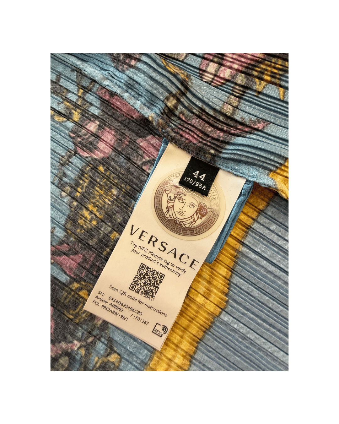 CAMICIA VERSACE PLISSE STAMPA MARINA Tg 44