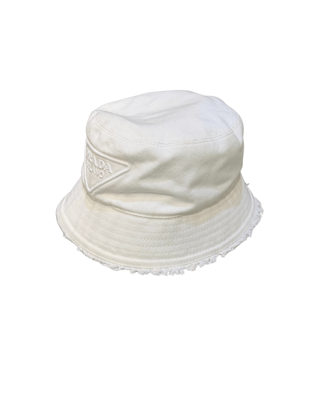 CAPPELLO BUCKET PRADA BIANCO RICAMO