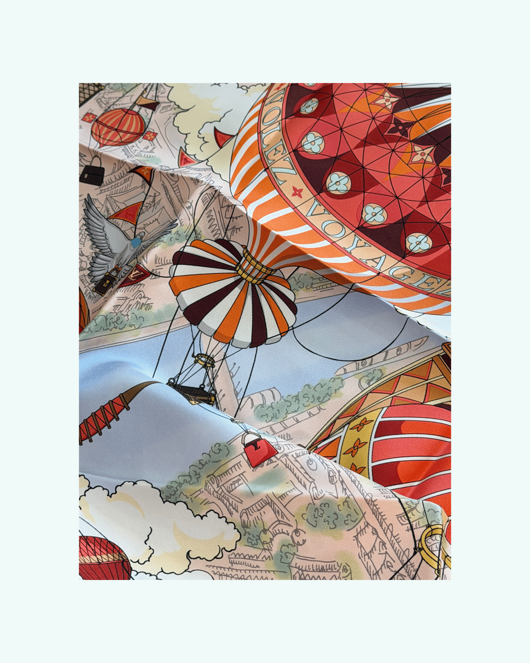 FOULARD LOUIS VUITTON "VOLEZ, VOGUEZ, VOYAGEZ" TONI NEUTRI