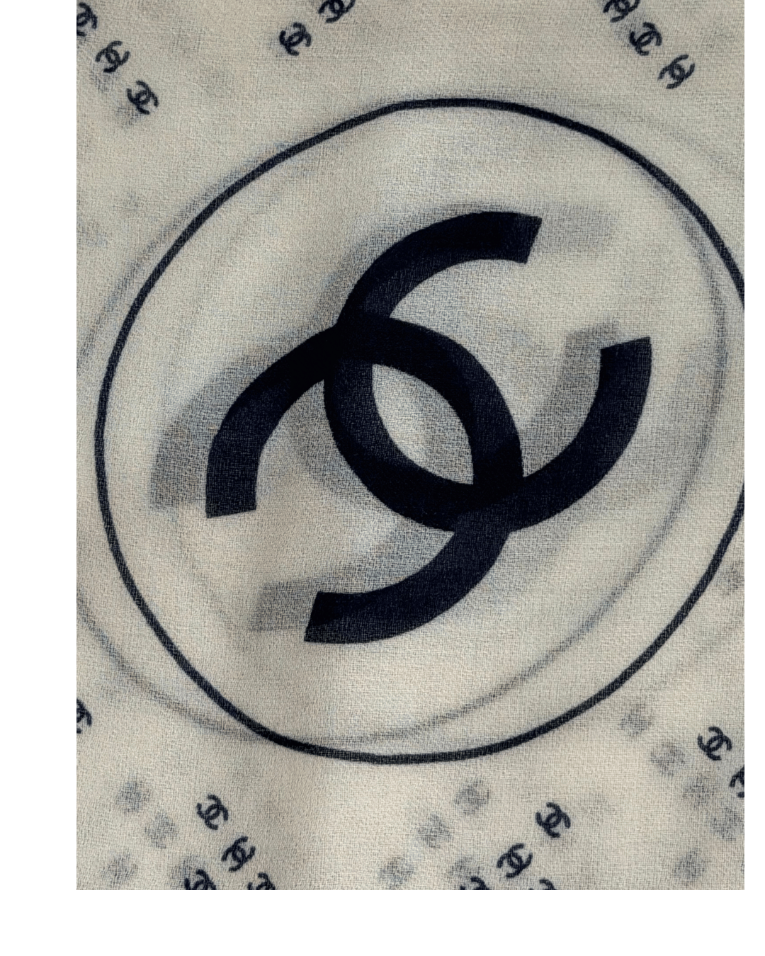 STOLA CHANEL CASHMERE BIANCA E BLU