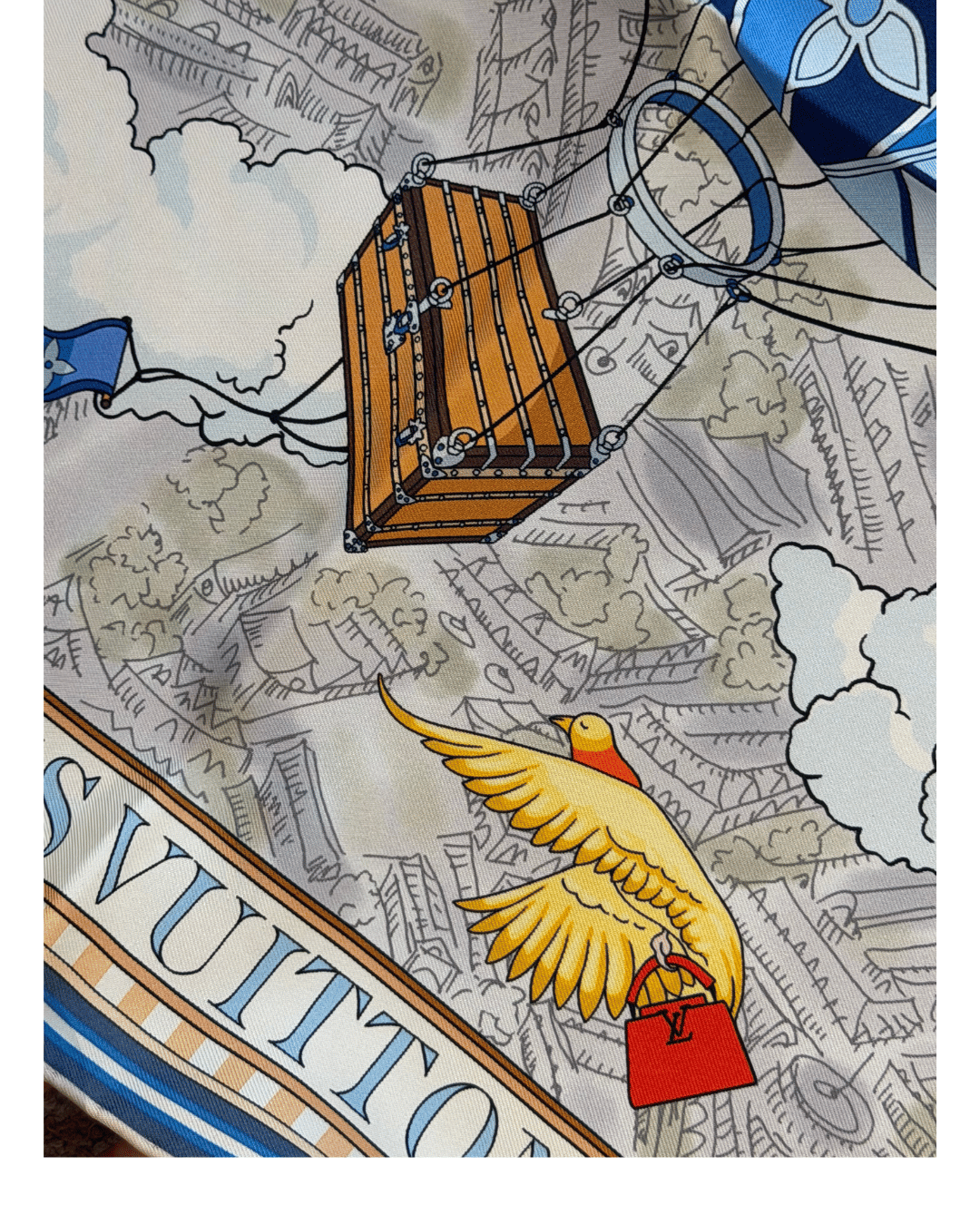 FOULARD LOUIS VUITTON FROM THE CLOUD 90 TONI BLU