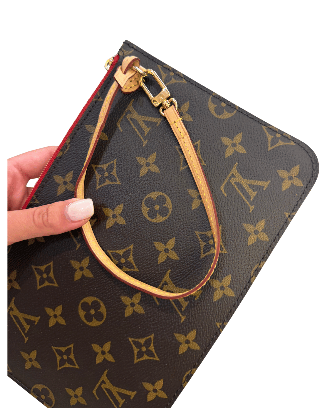 POCHETTE PIATTA LOUIS VUITTON MONOGRAM INTERNO ROSSO
