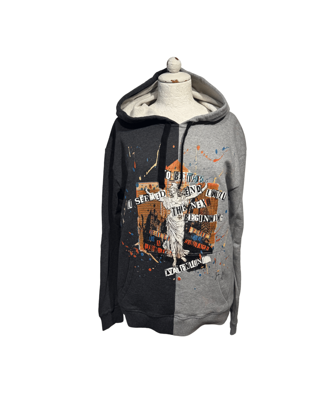 FELPA GRIGIA BICOLORE VALETINO