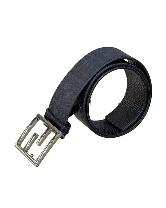 CINTURA FENDI NERA HARDWARE ARGENTATO